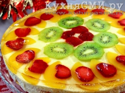 Бисквитный торт с фруктами в желе от Милены